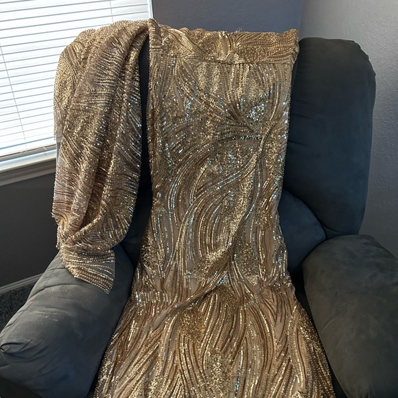 Gold Sequin Evening Gown